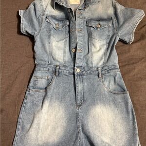 Altar'd State Light Blue Denim Jumpsuit